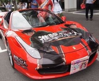 “巨人痛車”進擊秋葉原 艾倫兵長吸引眼球