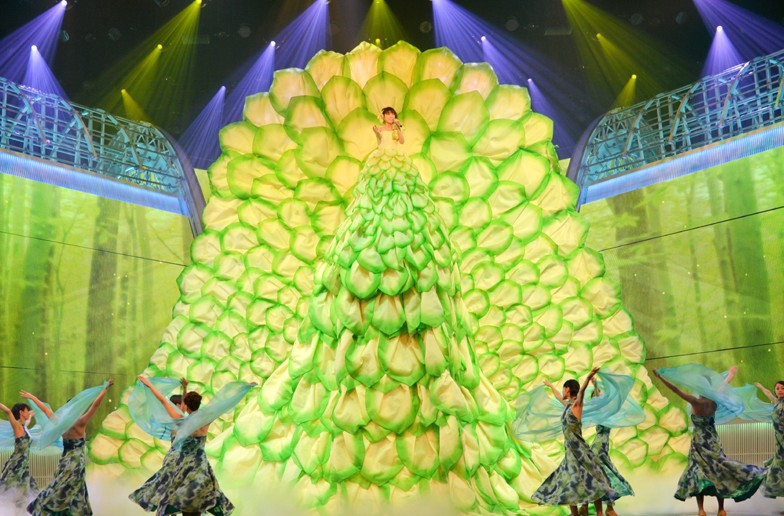 歌手水森香織“頂天巨裳”驚倒紅白歌會主持人嵐