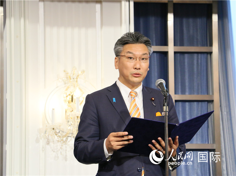 日本國貿促會長代理橋本岳致辭。人民網 許可攝