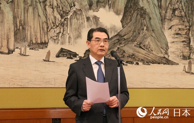 中國駐日本大使吳江浩致辭。人民網 許可攝