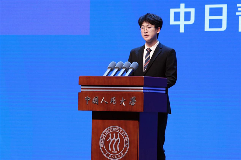 中方青年代表張天爍發言(主辦方供圖)