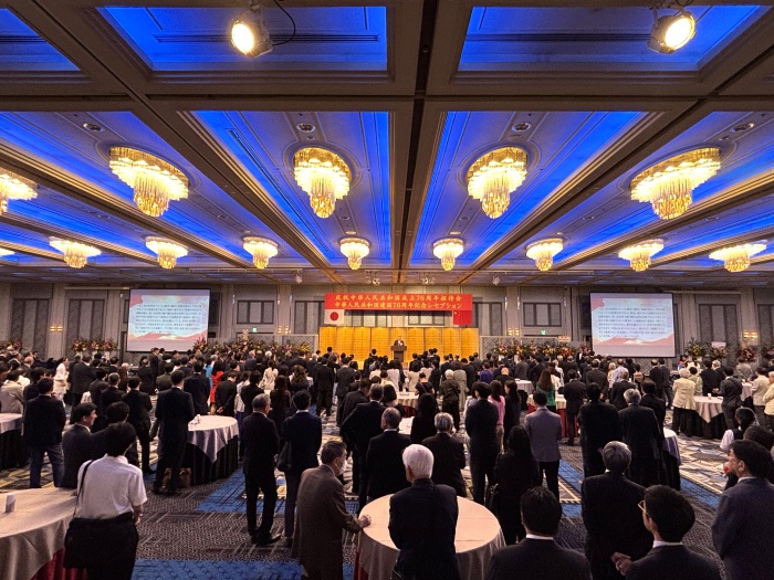9月26日，中國駐福岡總領館隆重舉行慶祝中華人民共和國成立76周年招待會。李鴻楠攝
