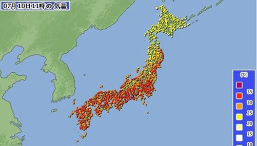 日本各地持續高溫